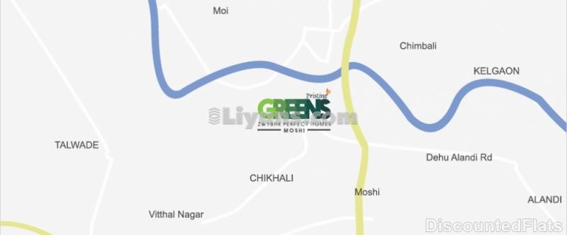 Location Map of 2 Bhk Flats In Pristine Greens In Moshi